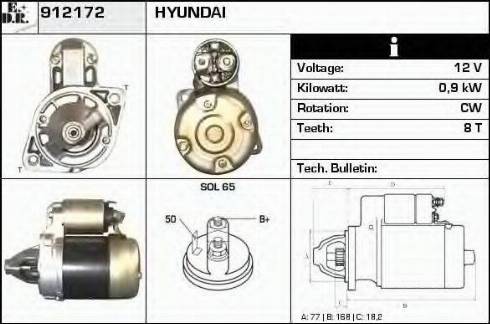 EDR 912172 - Starter autospares.lv