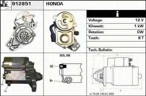 EDR 912851 - Starter autospares.lv