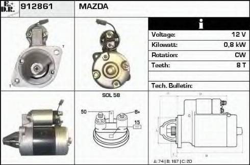 EDR 912861 - Starter autospares.lv