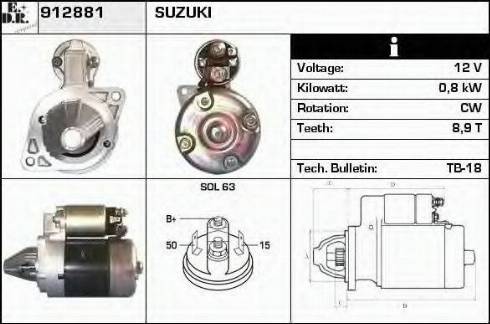 EDR 912881 - Starter autospares.lv