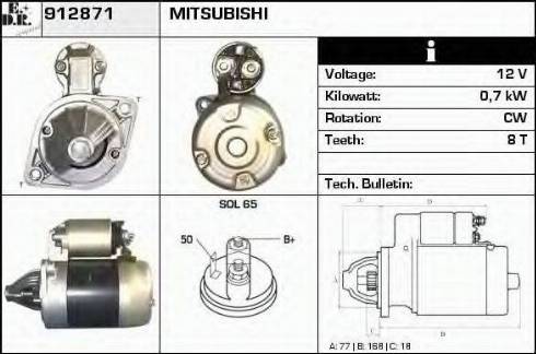 EDR 912871 - Starter autospares.lv