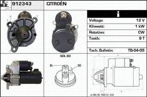 EDR 912343 - Starter autospares.lv