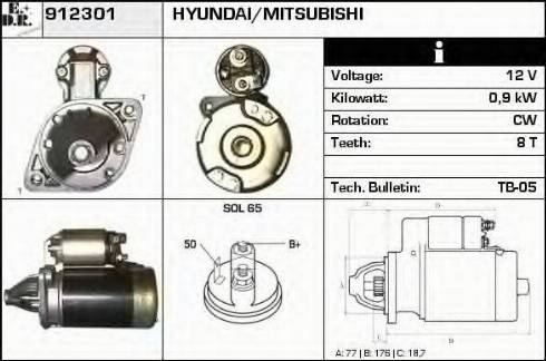 EDR 912301 - Starter autospares.lv