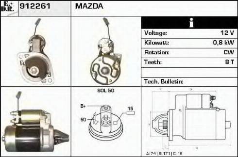 EDR 912261 - Starter autospares.lv