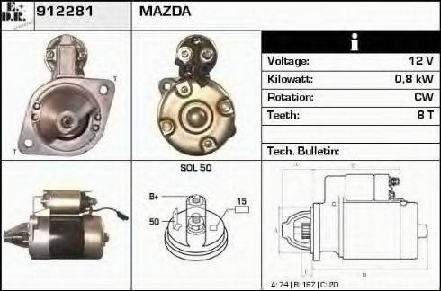 EDR 912281 - Starter autospares.lv