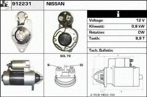 EDR 912231 - Starter autospares.lv