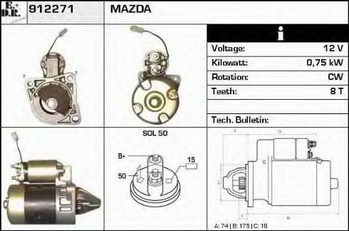 EDR 912271 - Starter autospares.lv