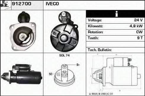 EDR 912700 - Starter autospares.lv