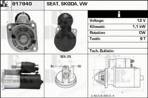 EDR 917940 - Starter autospares.lv