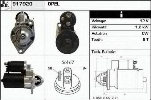 EDR 917920 - Starter autospares.lv