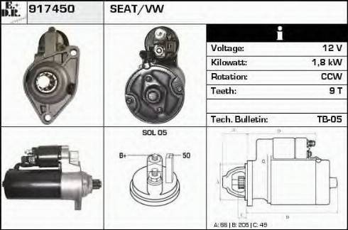 EDR 917450 - Starter autospares.lv