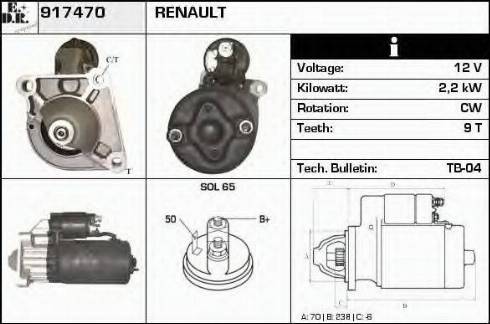 EDR 917470 - Starter autospares.lv