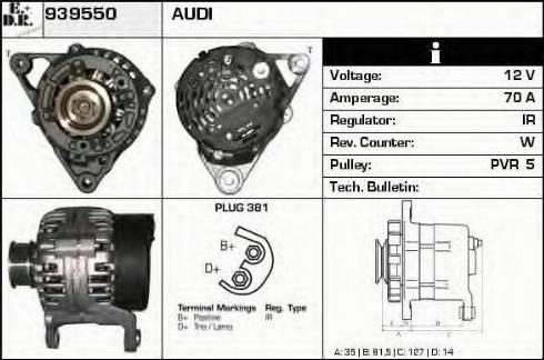 EDR 939550 - Alternator autospares.lv