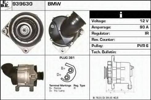 EDR 939630 - Alternator autospares.lv