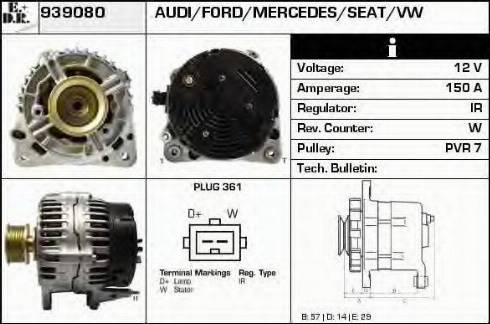 EDR 939080 - Alternator autospares.lv