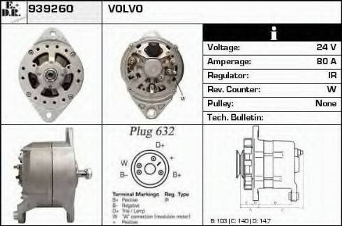 EDR 939260 - Alternator autospares.lv