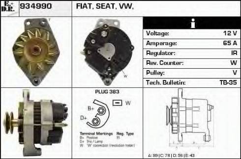 EDR 934990 - Alternator autospares.lv