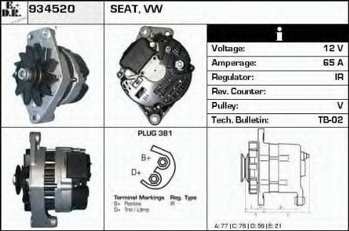 EDR 934520 - Alternator autospares.lv