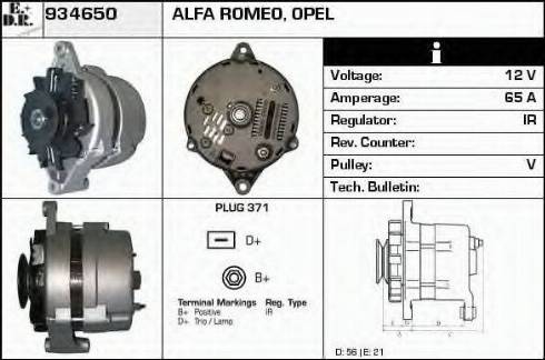 EDR 934650 - Alternator autospares.lv