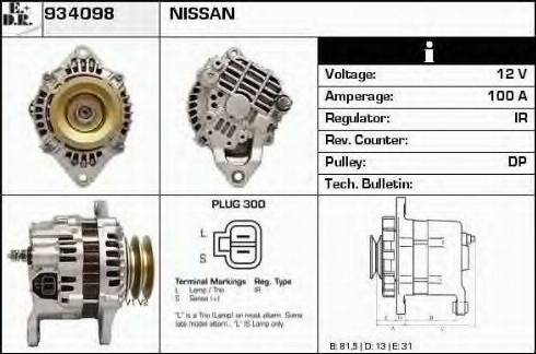 EDR 934098 - Alternator autospares.lv