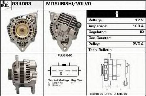 EDR 934093 - Alternator autospares.lv