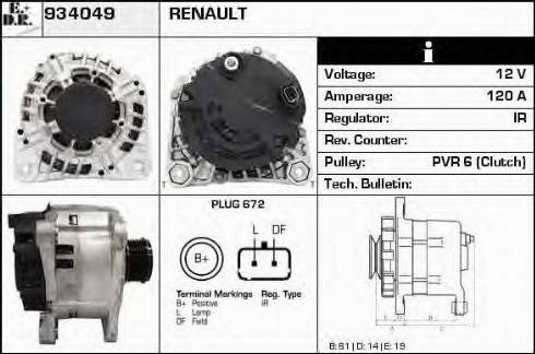 EDR 934049 - Alternator autospares.lv