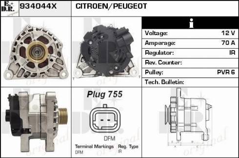 EDR 934044X - Alternator autospares.lv