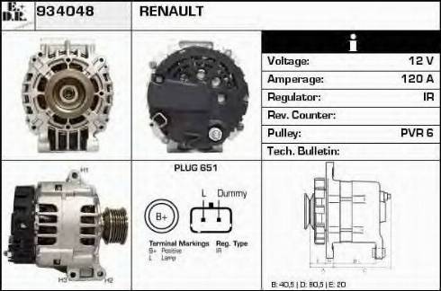 EDR 934048 - Alternator autospares.lv