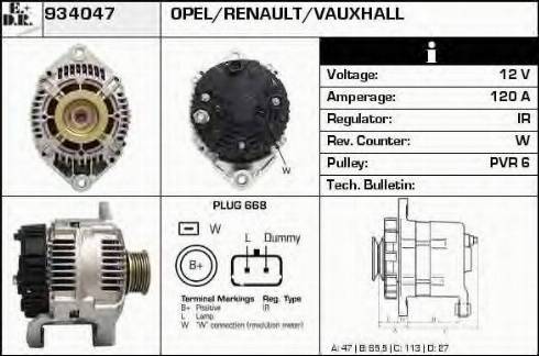 EDR 934047 - Alternator autospares.lv