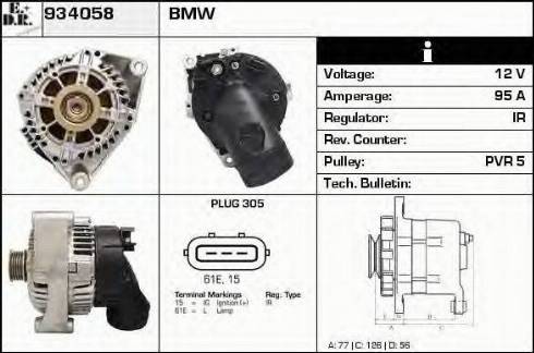 EDR 934058 - Alternator autospares.lv