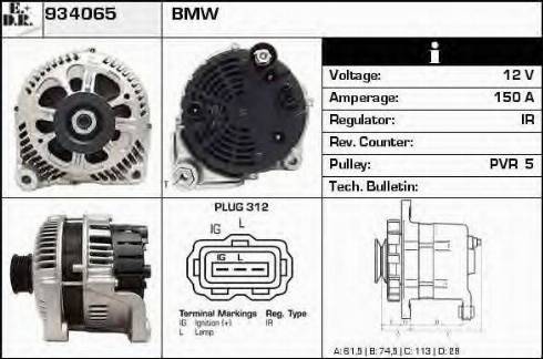 EDR 934065 - Alternator autospares.lv