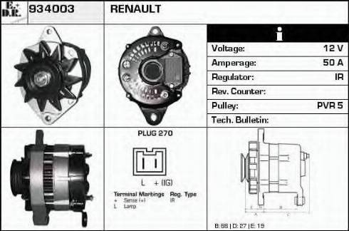 EDR 934003 - Alternator autospares.lv