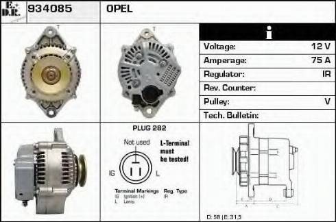 EDR 934085 - Alternator autospares.lv