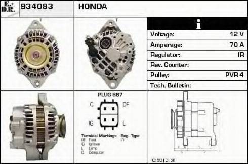 EDR 934083 - Alternator autospares.lv