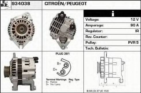 EDR 934038 - Alternator autospares.lv