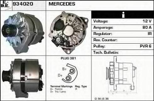 EDR 934020 - Alternator autospares.lv