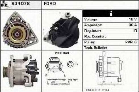 EDR 934078 - Alternator autospares.lv