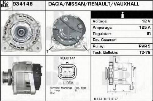 EDR 934148 - Alternator autospares.lv