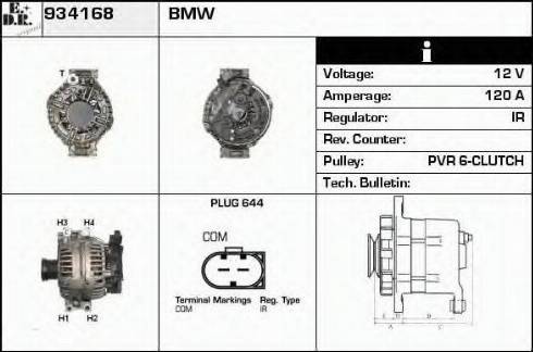 EDR 934168 - Alternator autospares.lv