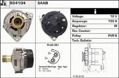 EDR 934104 - Alternator autospares.lv