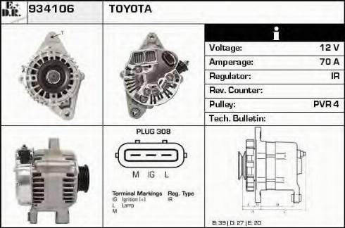 EDR 934106 - Alternator autospares.lv