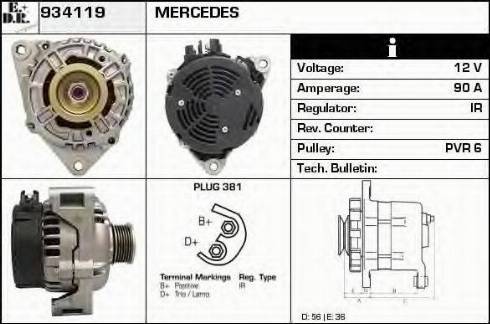 EDR 934119 - Alternator autospares.lv