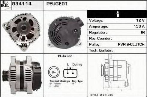 EDR 934114 - Alternator autospares.lv