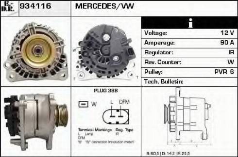 EDR 934116 - Alternator autospares.lv