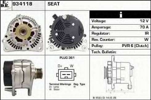 EDR 934118 - Alternator autospares.lv