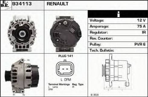 EDR 934113 - Alternator autospares.lv