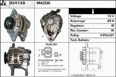 EDR 934139 - Alternator autospares.lv