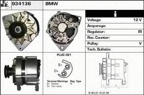 EDR 934136 - Alternator autospares.lv