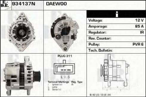 EDR 934137N - Alternator autospares.lv