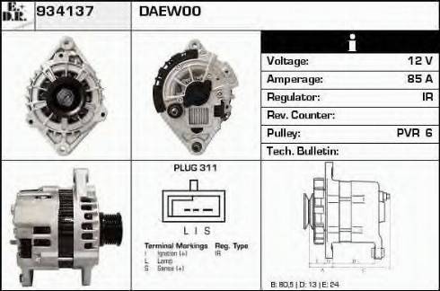 EDR 934137 - Alternator autospares.lv